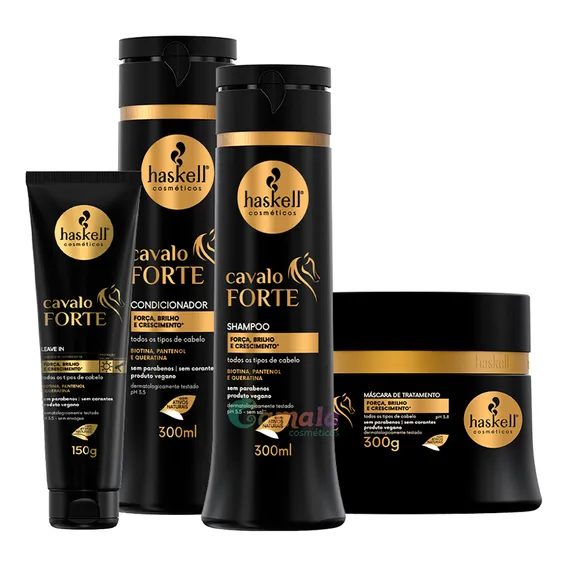 Kit Haskell Cavalo Forte Shampoo Cond Masc Leave In 300ml Foto 1