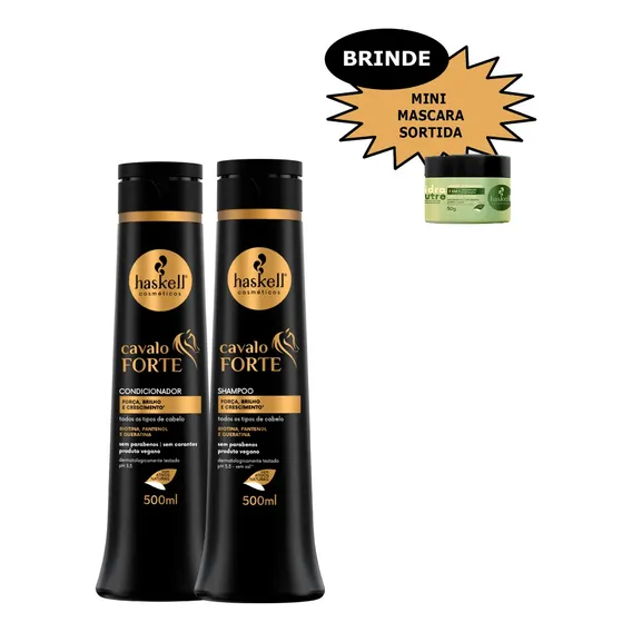 Kit Haskell Cavalo Forte Shampoo+ Condicionador 500ml Foto 1