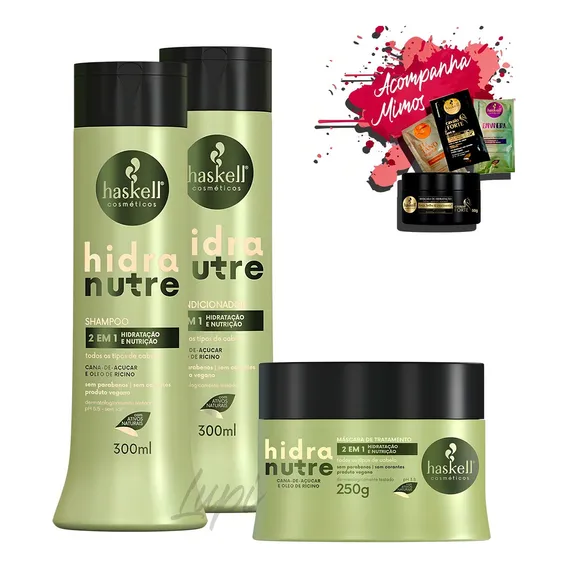 Kit Haskell Hidranutre Sh Cond Masc 300ml Foto 1