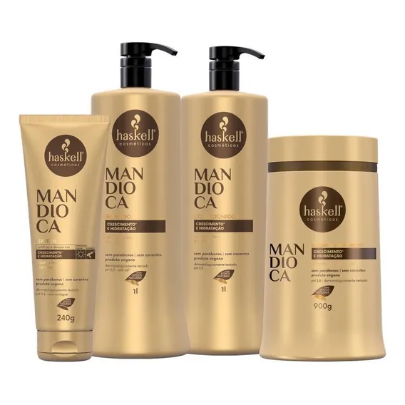 Kit Haskell Mandioca Crescimento 1l Sh Cond Masc Leave Foto 1