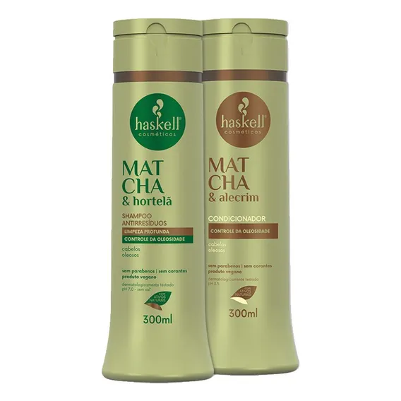 Kit Haskell Matcha Shampoo Hortelã E Cond Alecrim 300ml Foto 1