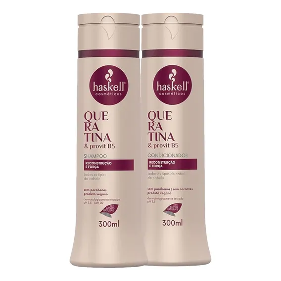 Kit Haskell Queratina Shampoo 300ml + 1 Condicionador 300ml Foto 1
