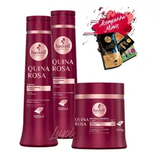 Kit Haskell Quina Rosa Shampoo Condicionador Máscara 500g Foto mini 1