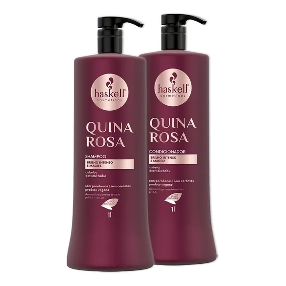 Kit Haskell Quina Rosa Shampoo E Condicionador 1 Litro Foto 1