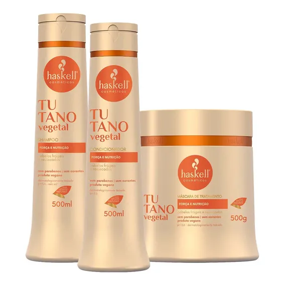 Kit Haskell Tutano Shampoo Condicionador Máscara 500g Foto 1