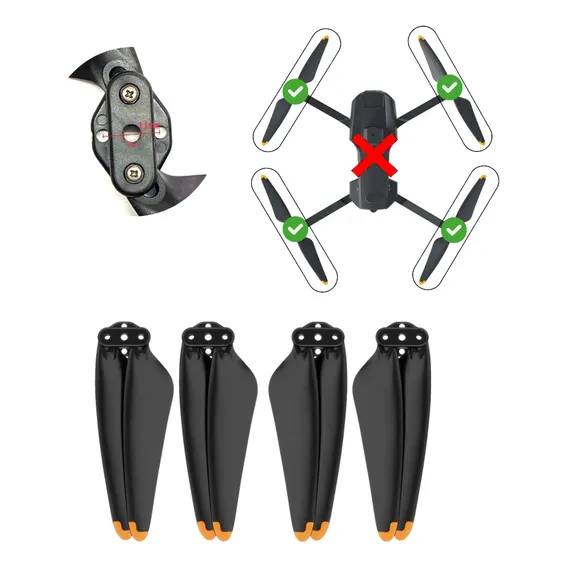 Kit Helices Para O Drone Kf104 Max2 Cor Preto Foto 1