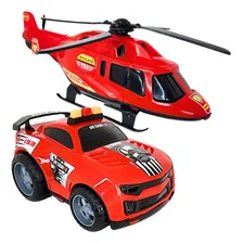 Kit Helicoptero E Carrinho Dos Bombeiros Brinquedo Presente Foto  mini 1