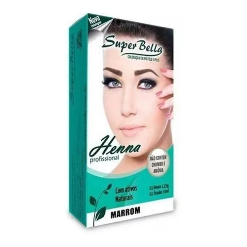 Kit Henna Para Sobrancelhas Super Bella - !! Tom Marrom Foto 1