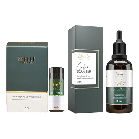 Kit Henna Sobrancelhas Ebelle Profissional E Intensificador Cor Marrom Foto 1