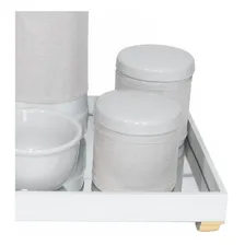 Kit Higiene BebĂȘ Bandeja Porcelanas Garrafa TĂ©rmica Prateado Cor Dourado Foto mini 2