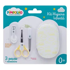 Kit Higiene BebĂȘ Com Tesoura Lixa Cortador De Unha E Estojo Cor Amarelo Foto mini 3