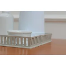 Kit Higiene Bebê Porcelana Bandeja Cinza Térmica Foto mini  3