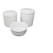 Kit Higiene Bebe Porcelana Potes Molhadeira Cor Branco Foto mini 2