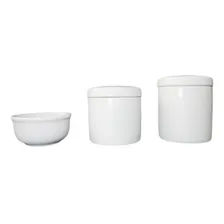 Kit Higiene Bebe Porcelana Potes Molhadeira Cor Branco Foto mini 4