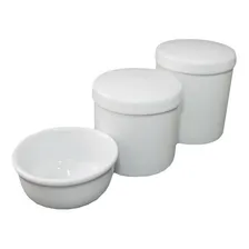 Kit Higiene Bebe Porcelana Potes Molhadeira Cor Branco Foto mini 1