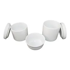 Kit Higiene Bebe Porcelana Potes Molhadeira Cor Branco Foto mini 3