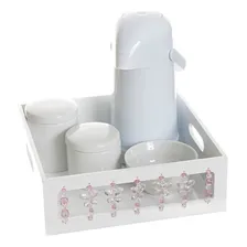 Kit Higiene Borboleta Rosa Quarto Bebê Menina Foto  mini 1