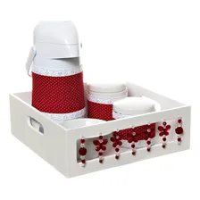 Kit Higiene Com Porcelanas E Capa Borboleta Vermelha Bebê Foto mini 1