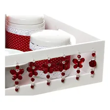 Kit Higiene Com Porcelanas E Capa Borboleta Vermelha Bebê Foto mini 2