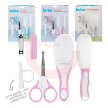 Kit Higiene Cuidados Bebê Escova, Pente, Tesoura E Cortador Cor Rosa Foto  mini 1