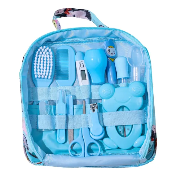 Kit Higiene Cuidados Saúde Bebê Recém Nascido 13pc Azul Foto 1