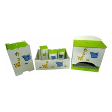 Kit Higiene Decorado Bebê Animais Em Mdf Foto mini 1