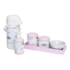 Kit Higiene Rosa Comprido Porcelana Chuva Amor Benção Menina Foto  mini 1