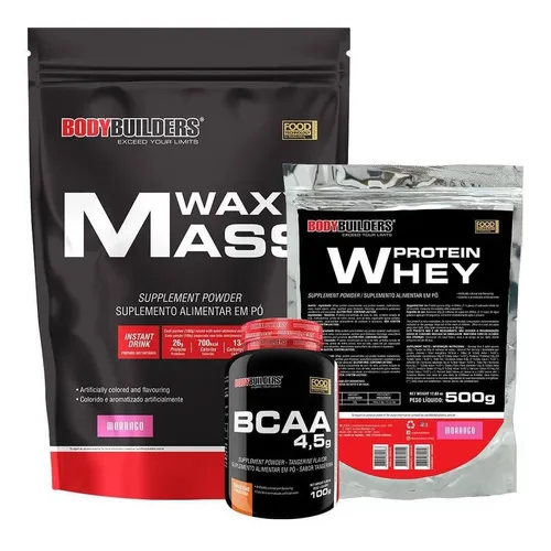 Kit Hipercal贸rico Waxy Mass + Whey Protein + Bcaa Foto 1