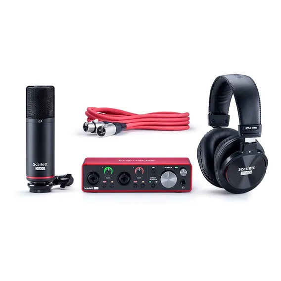 Kit Home Studio Scarlett 2i2 Studio 3a Geração Focusrite Cor Vermelho/Preto 110V/220V Foto 1