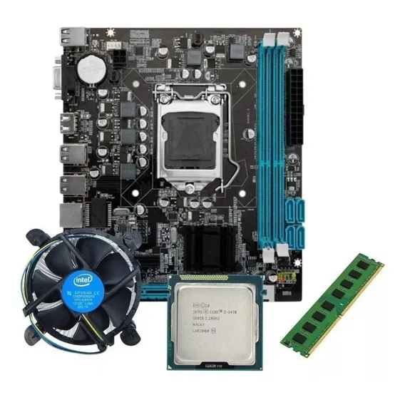 Kit I5 3470 + Placa Intel H61 1155 + 16gb Ddr3 + Cooler Cor Preto Foto 1