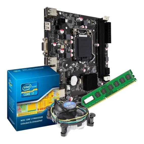 Kit I7 3770 +placa Mãe Taicon B75 10/100/1000 Nvme+16gb Ddr3 Cor Preto Foto 1
