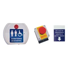 Kit Idosos Deficientes Banheiro Alarme Audiovisual - Com Fio Cor Branco Foto mini 1