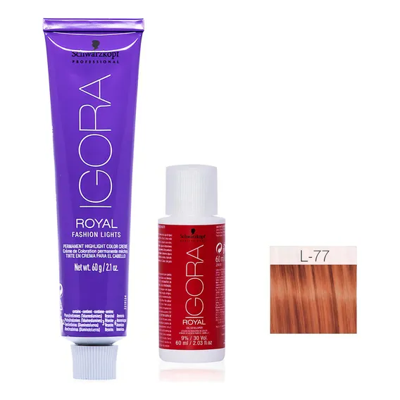 Kit Igora Royal Fashion Lights L77 Cobre E Água Oxigenada Foto 1