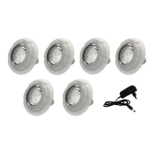 Kit Iluminação Led Piscina Com 6 Leds Branco + Fonte 12v Foto 1