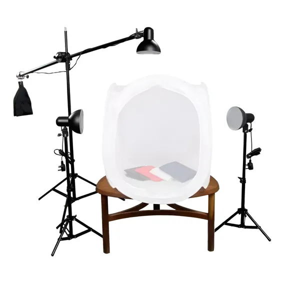 Kit Iluminação Mini Estúdio Led Com Girafa Sem Tenda Foto 1