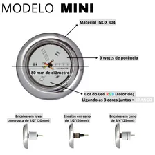Kit Iluminação Piscina Alvenaria 2 Led 9w Rgb Inox Comando 110V/220V Foto mini 2