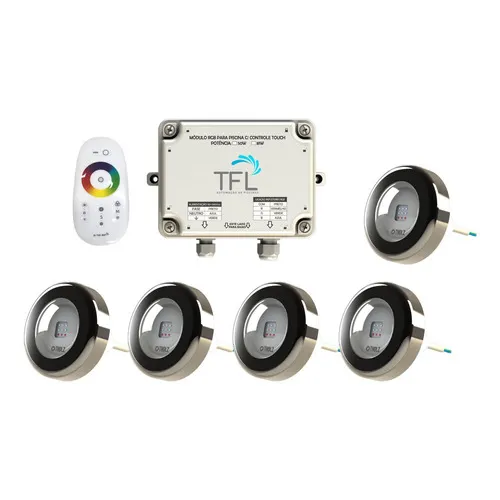 Kit Iluminação Piscina - Contr Touch + 5 Leds Rgb 6w Tholz Foto 1