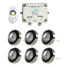 Kit Iluminação Piscina - Contr Touch + 6 Leds Rgb 6w Tholz Foto mini 1