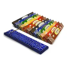 Kit Incenso Nag Champa 12 Cxas E Incensário Duplo De Madeira Fragrância Sortido Foto mini 1