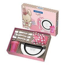 Kit Infantil Tramontina Le Petit Refeição Rosa Inox 6 Peças Foto mini  2