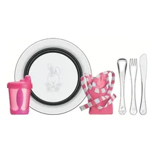 Kit Infantil Tramontina Le Petit Refeição Rosa Inox 6 Peças Foto  mini 1