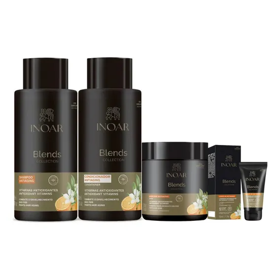Kit Inoar Blends Sh+cond 800ml+máscara 500g+leave-in 50ml Foto 1