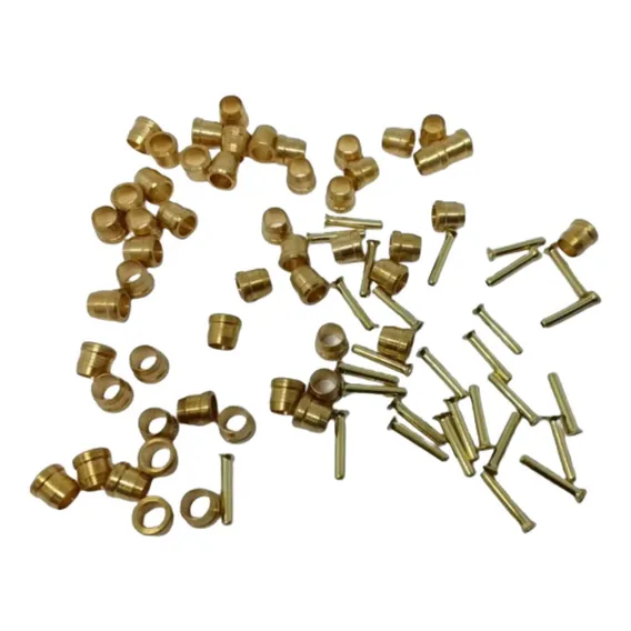 Kit Insert + Anilha Para Tubo Nylon Ou Pu 6mm C/ 10 Unidades Cor Dourado Foto 1
