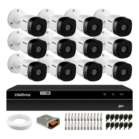 Kit Intelbras 12 Cameras Hd 720p 1015b Dvr Intelbras 1216 Foto 1