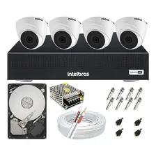 Kit Intelbras 4 Câmeras Dome 1080p E Dvr Mhdx 1104 Multi Hd Cor Branco Foto mini 1