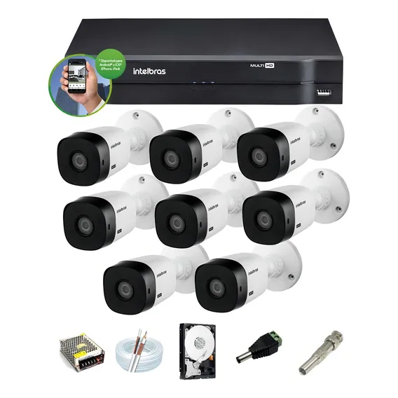 Kit Intelbras 8 Cam 1120b G4 Ir 20m Dvr 8 Mhdx 1108 Hd 1 Tb Foto 1