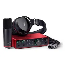 Kit Interface Audio Focusrite Scarlett 2i2 Studio 4th Gen Cor Vermelho Foto  mini 1