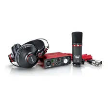 Kit Interface Focusrite Scarlett Solo Studio 3 Geração Cor Vermelho Foto  mini 1