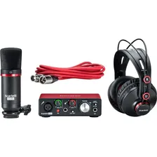 Kit Interface Focusrite Scarlett Solo Studio 3 Geração Cor Vermelho Foto mini  2