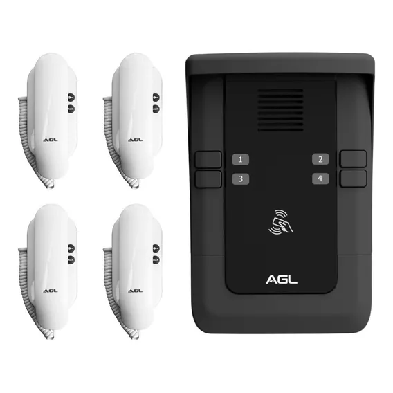 Kit Interfone Coletivo Predial 4 Pontos S500 + Interfone Agl Foto 1